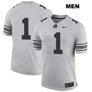 Men's NCAA Ohio State Buckeyes Jeffrey Okudah #1 College Stitched No Name Authentic Nike Gray Football Jersey ND20H46OE